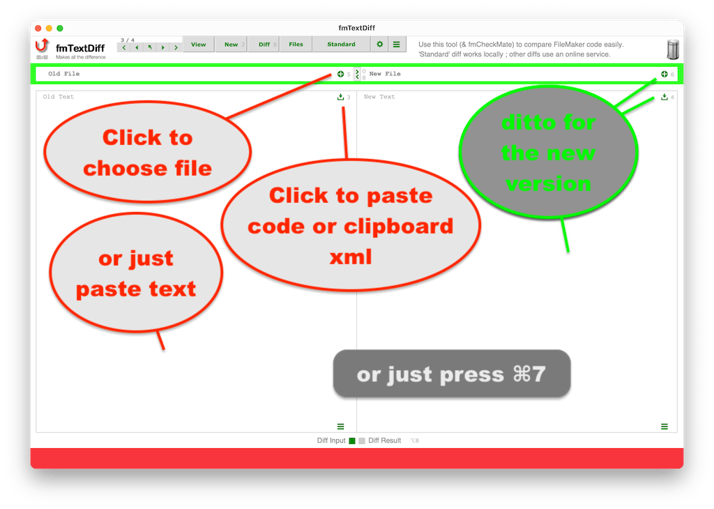 fmTextDiff Inputs